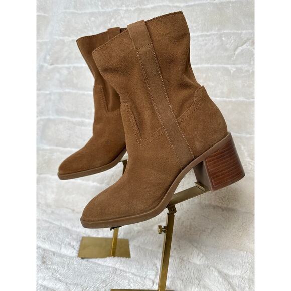 Steve Madden 7 M Romney Suede Leather Square toe Boot Pull on - Picture 1 of 6